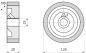 Preview: Vorschubrolle 120x20x25mm; 70 ShA; braun; passend für Guilliet