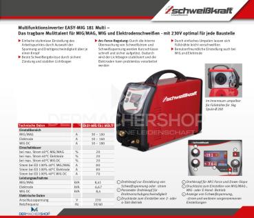 Multifunktions-Schweißgerät Inverter EASY-MIG 181 Multi SET 1