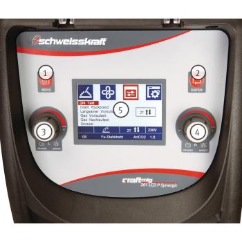 Impuls-Schutzgasschweißgerät CRAFT-MIG 201 LCD P Synergic
