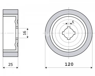 Vorschubrolle 120x25x16mm passend für ELU