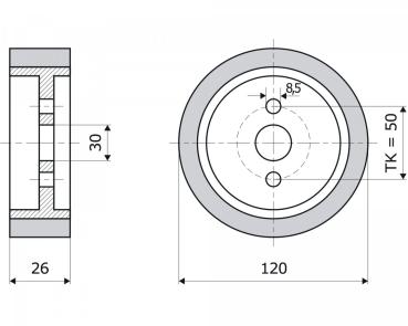 Vorschubrolle 120x26x30 mm passend für FESTO-GOLIATH