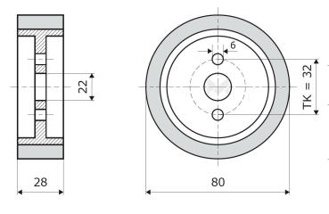 Vorschubrolle 80x28x22 mm passend für MAGGI