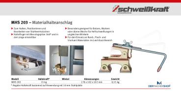 Materialhalteanschlag Fixieranschlag MHS 203