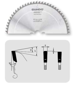 GUHDO HW-Kreissägeblatt 303x3,2/2,2x30 Z68TF Enduro Max 2089.303.31 für Aluminium