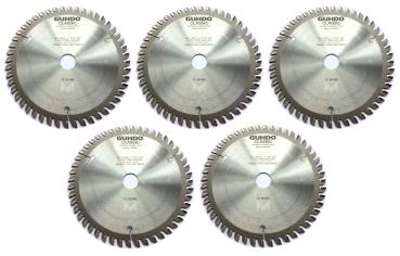 5 Stück - GUHDO HW-Handkreissägeblatt 160 x 2,2/1,2 x 20 Z48W