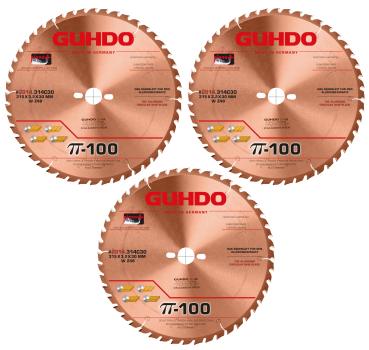 3 Stück - GUHDO HW-Allround-Kreissägeblatt 315x3,2/2,2x30 Z48 WZ PI-100 2314.314C30