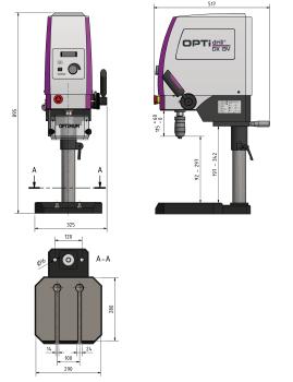 Tischbohrmaschine OPTIdrill DX 13V (230V) mit stufenlos einstellbarer Drehzahlregelung