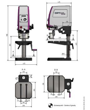 Tischbohrmaschine OPTIdrill DX 15V (230V) mit stufenlos einstellbarer Drehzahlregelung