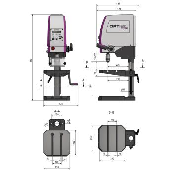 Tischbohrmaschine OPTIdrill DX 17E (230V) mit stufenlos einstellbarer Drehzahlregelung