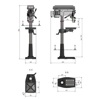 Säulenbohrmaschine OPTIdrill DQ 32 Aktions-Set inkl. Schraubstock