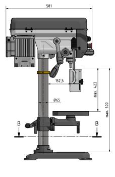 Tischbohrmaschine OPTIdrill DQ 20V (230V) mit Vario-Antrieb