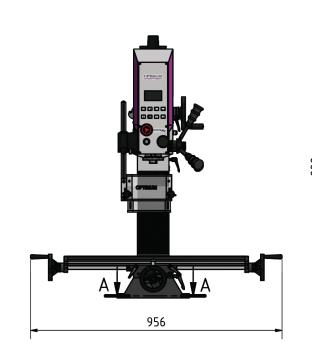 Bohr-Fräsmaschine OPTImill MH 2DV mit elektronisch regelbarem Antrieb und digitalem Display