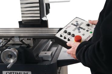 Bohr-Fräsmaschine OPTImill MH 25SPV mit Schrittmotoren und Positionsanzeige DRO 5