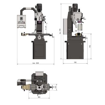 Bohr-Fräsmaschine OPTImill MB 4P mit digitaler Positionsanzeige