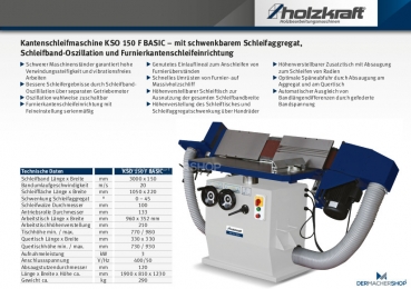 Kantenschleifmaschine mit Furnierschleifeinrichtung KSO 150 F BASIC