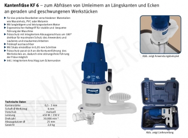 Kantenfräse KF6 zum Abfräsen von Umleimern