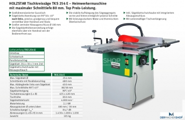 Tischkreissäge TKS 254 E (230 V)