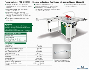 Formatkreissäge FKS 255-1300 (230V)