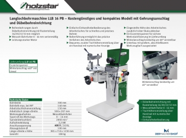 Langlochbohrmaschine LLB 16 PB (400 V)