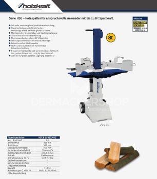 Holzspalter HSE 550 - 8 t Spaltkraft (230V)