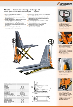 Scheren-Gabelhubwagen mit Elektro-Hebevorrichtung PHH 1003 E