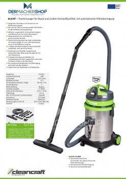 Industrie-Trockensauger dryCAT 133 IRSC mit automatischer Filterabreinigung.