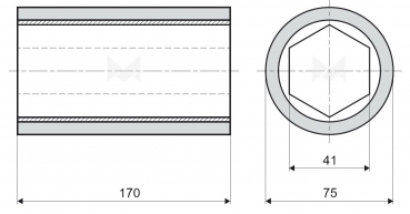 Vorschubrolle Ø 75x170x41mm 60ShA weiß passend für Hofmann