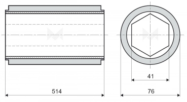 Vorschubrolle Ø 76x514x41mm 70ShA schwarz passend für Kölle