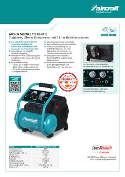 Kolbenkompressor AIRBOY SILENCE 111 AS OF E - ohne Akku(!)