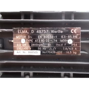 Ersatz-Motor 400V 2,2kW (IE3 Version) 868505 für Absauganlage RLA 125,140,160 Pos. 5 #0513868505