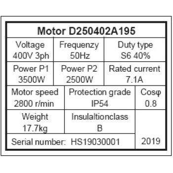 Ersatz-Motor für Holzspalter HSE 9,10,12-1350 / 400V 3,8kW Pos. 71 #0598111971
