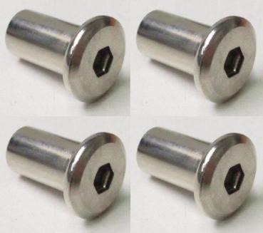 4 Stück - Ersatz-Hülsenmuttern zu Lenkrolle für Montagehocker MH-S 3 M8 #06201903N