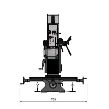 Bohr-Fräsmaschine Optimum OPTImill MB 4SV mit elektronisch regelbarem Antrieb und digitalem Display.