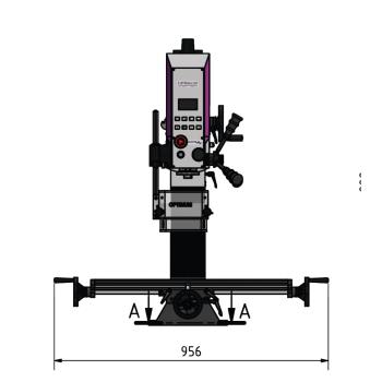 Bohr-Fräsmaschine OPTImill MH 2DV mit elektronisch regelbarem Antrieb und digitalem Display