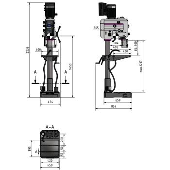 Getriebe-Getriebebohrmaschine Optimum OPTIdrill DH 35V