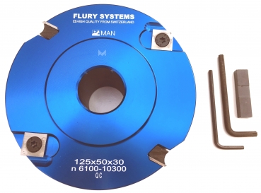 FLURY HW-WPL-Falzmesserkopf 125 x 50 x 30 mm Z2+V4