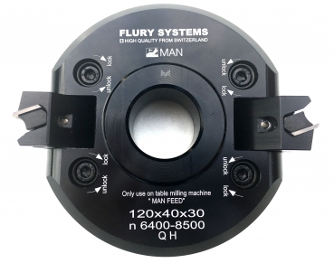 FLURY HW-WPL Schwenkmesserkopf mit Raster 120x40x30 Z2 10.120.040.030.A