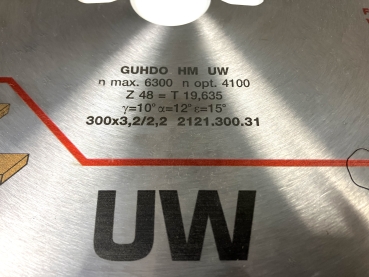 GUHDO HW-Kreissägeblatt 300x3,2/2,2x30 Z48 WZ PianoPlus 2121.300.31