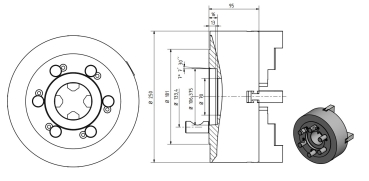 4-Backendrehfutter D=250 mm Camlock DIN ISO 702-2 Nr. 6