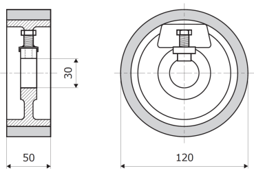 Vorschubrolle 120-50-30 V passend für SCM SINTEX