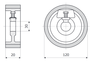 Vorschubrolle 120-20-30 V passend für SCM SINTEX