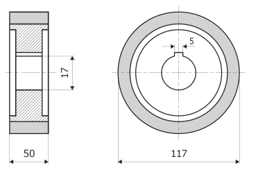 Vorschubrolle 117x50x17mm passend für ROMA