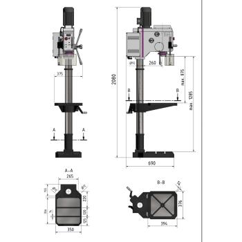 Getriebe-Säulenbohrmaschine Optimum OPTIdrill DH 28GSV