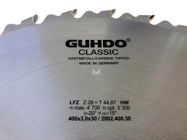 GUHDO HW-Kreissägeblatt 400x4,0/2,8x30 Z28FZ 2002.400.30