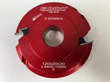 GUHDO HW-Wechselplatten-Multi-Abrundfräser konkav - inkl. Radius 3,4,5,6,8,10mm
