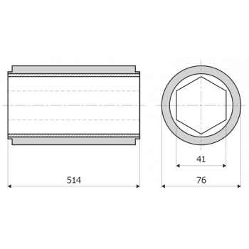 Vorschubrolle Ø 76x514x41mm 65ShA grau passend für Kölle