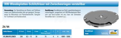 FLURY Verstellnuter/Schlitzfräser 200x8,5x15x30 Z4+V4