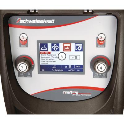 Impuls-Schutzgasschweißgerät CRAFT-MIG 201 LCD P Synergic