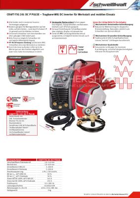 WIG-Schweißgerät Inverter CRAFT-TIG 201 DC P PULSE Set 2