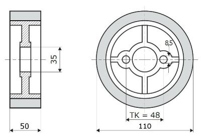 4x Vorschubrollen 110x50x35mm passend für Haffner HolzHer